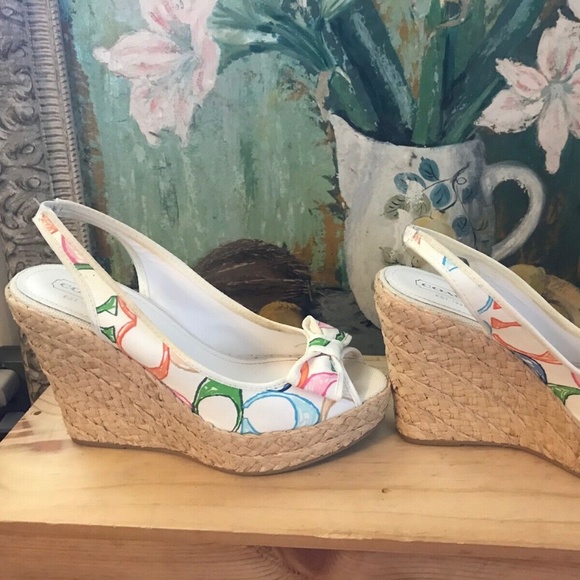 REDUCED! ⬇ Authentic COACH Grace logo Wedge sandal - Picture 4 of 13